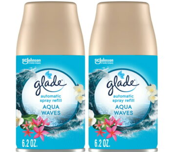 Glade Automatic Spray Refill, Air Freshener, Aqua Waves, 2 Refills, 2 x 6.2 Oz