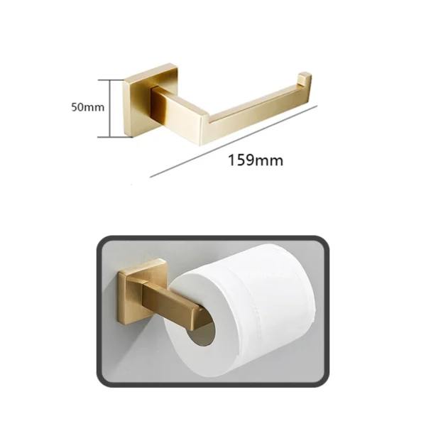 Brushed Gold Hardware Set Bathroom Shelf Towel Bar Rack - Image 4