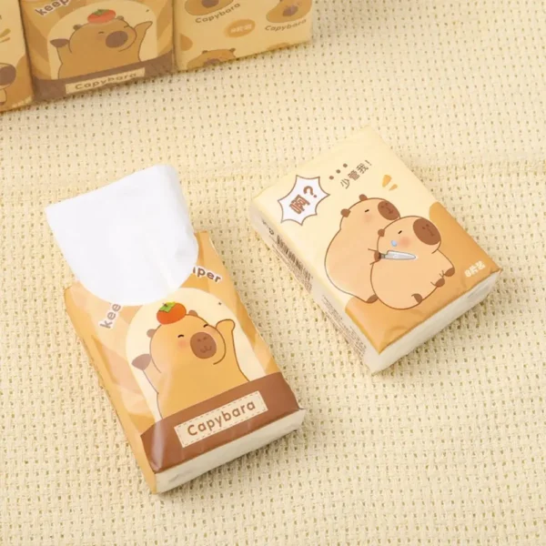 9 Packs Capybara Handkerchief Paper Soft 3Ply Panda Cartoon - Image 4