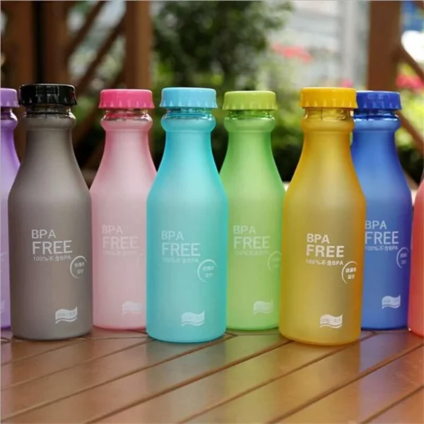 500ML Portable Candy Color Scrub Plastic Water Bottle Letter - Image 3