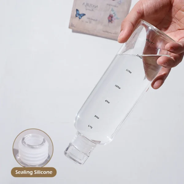 500/750ml Transparent Plastic Water Bottle Time Marker Creative Large - Image 3