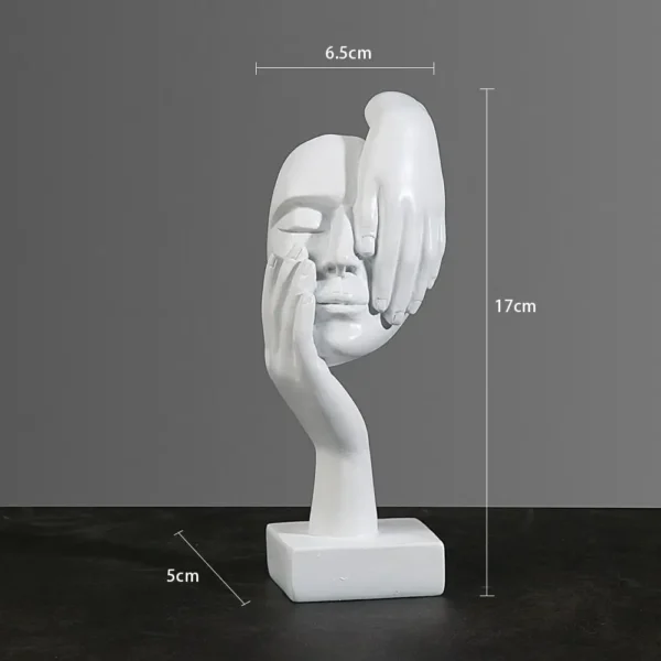 Resin Abstract Statue Desktop Ornaments Sculpture Figurines Face Character Nordic Light Luxury Art Crafts Office Home Decor - Image 4