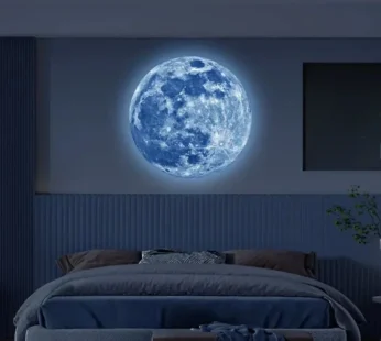 Aesthetic 3D Luminous Moon Wall Sticker Glow in The Dark Fluorescent Sticker PVC Home Kids Room Decals Wall Decor Wallpaper