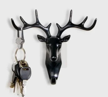 Fashion Cute Antler Hook Deer Head Key Holder Hanger Living Room Wall Decorative Ornament Home Decor Accessories