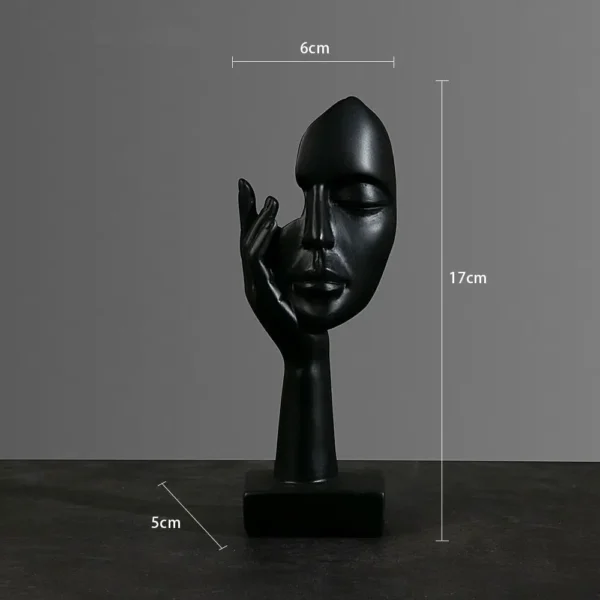 Resin Abstract Statue Desktop Ornaments Sculpture Figurines Face Character Nordic Light Luxury Art Crafts Office Home Decor - Image 5